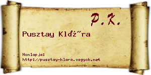 Pusztay Klára névjegykártya